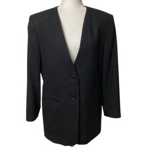 Vintage 70s Pendleton Black Wool‎ Blazer Jacket Women's Size 10